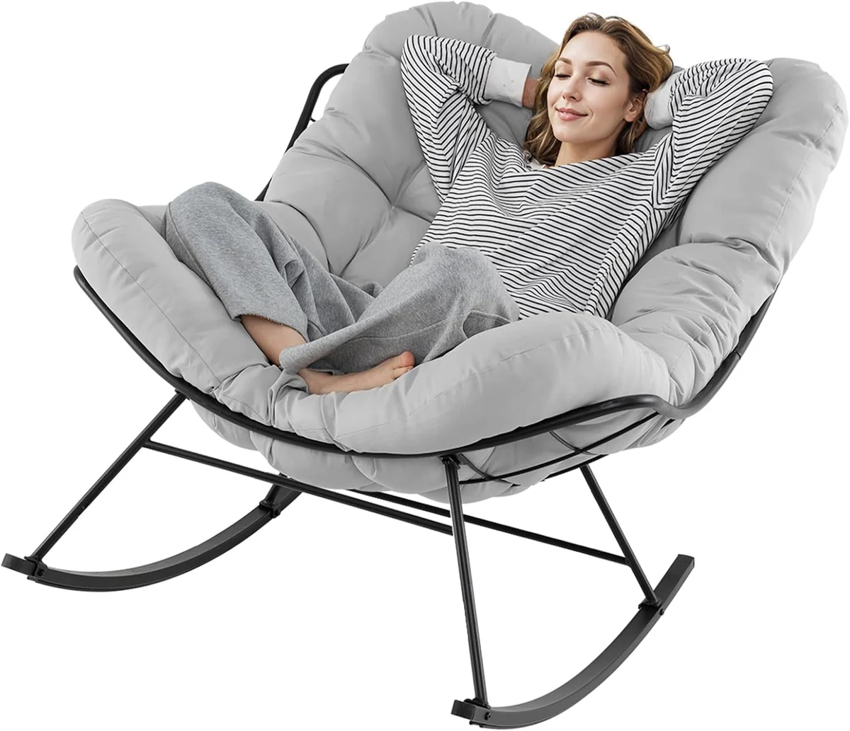 Scaun Balansoar Premium cu Pernă „Cloud Comfort” – Design Ergonomic și Confort Superior, imagine 4